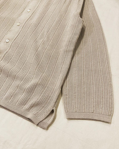 COOHEM (コーヘン) 13-222-025 DRY COTTON STRIPE KNIT SHIRT / ドライコットン ニットシャツ  カーディガン