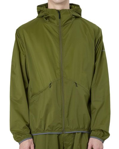 WOOLRICH (ウールリッチ) HIGH AERATION HOODIE 3.0/WJOU0093 ウィンドブレーカー ナイロンパーカー  *GREEN