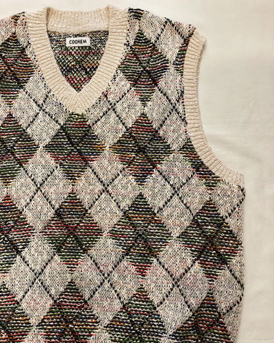 COOHEM (コーヘン) 13-252-012 SUMMER ARGYLE KNIT VEST